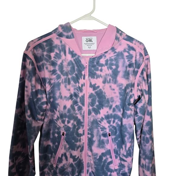 Athleta Girl Happy Go Lucky Jacket Full Zip Poly/Spandex
Pink/Purple Tie Dye - Picture 3 of 8